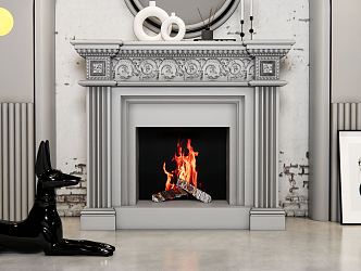 European Fireplace 3d model