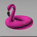 Pink Flamingo Shaped Inflatable Swim Ring for Summer Pool Water Activities