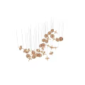 Modern Artistic Chandelier With Transparent Glass Discs Hanging From Thin Wires