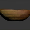 Handcrafted Natural Wooden Bowl With Organic Wood Grain For Home Use