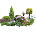Diverse Plant Combinations For Garden Landscape With Shrubs Flowers And Ornamental Grasses