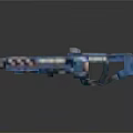 Blue Pixelated Gun Weapon 3D Rendered With Shiny Surface And Detailed Design 3d model