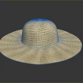 Lightweight Beige Woven Wide Brim Straw Hat For Summer Sun Protection