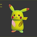 Yellow Pikachu Character With Brown Ear Tips Red Cheeks And Standing Pose