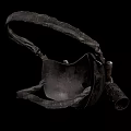 Vintage Metallic Gas Mask With Leather Strap Rusty Pipes And Circular Holes