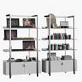 Multi Tiered Retail Display Shelves With Nail Cosmetics Bottles And Pink Storage Cabinets