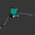 Friendly Anthropomorphic Owl 3D Character Model With Teal Head White Body And Spread Wings