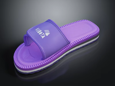 Purple Casual Slide Slippers With Comfortable Strap And Non Slip Sole Design 3d model
