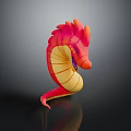 Commercial Equipment Seahorse Shaped Inflatable in Pink and Yellow for Commercial