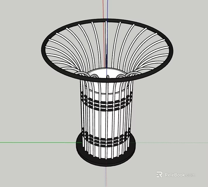 Modern Public Outdoor Lighting Facility With Flared Top And Lattice Design 3d model 