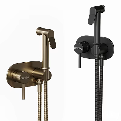 Bathroom Bidet Sprayer Faucets In Bronze And Black 3d model