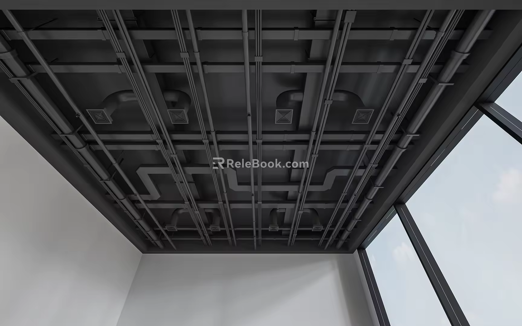 Duct Ceiling Air Conditioning Duct Ceiling Duct Line Trunking Duct Fire Duct 3d model