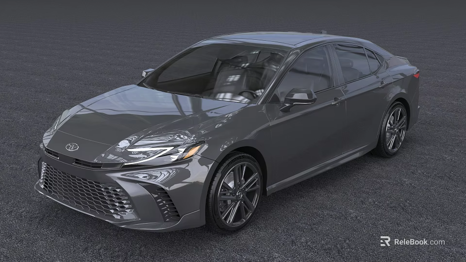 Gray Sedan Sleek Exterior Design With Alloy Wheels Front Grille And Modern Headlights 3d model 