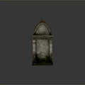 Weathered Stone Architectural Model With Arched Windows Dome Roof And Pedestal Base