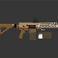 Modern Orange Tactical Rifle With Scope Magazines And Tactical Design