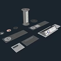 Modern Socket Multi-function Socket Multi-function Table Plug Wireless Charging Outlet Hole 3d model