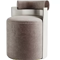 Stylish Modern Upholstered Ottoman Featuring Velvet Textured Fabric Wooden Metal Base Gold Accents