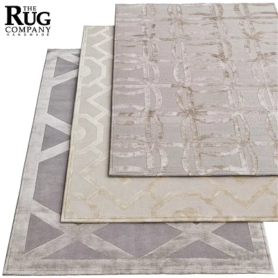 Modern Square Rugs With Intricate Geometric Patterns And Neutral Color Tones For Home Interiors 3d model