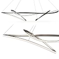 Modern Sleek Chandelier Featuring Intersecting Curved Lines And Minimalist Design 3d model