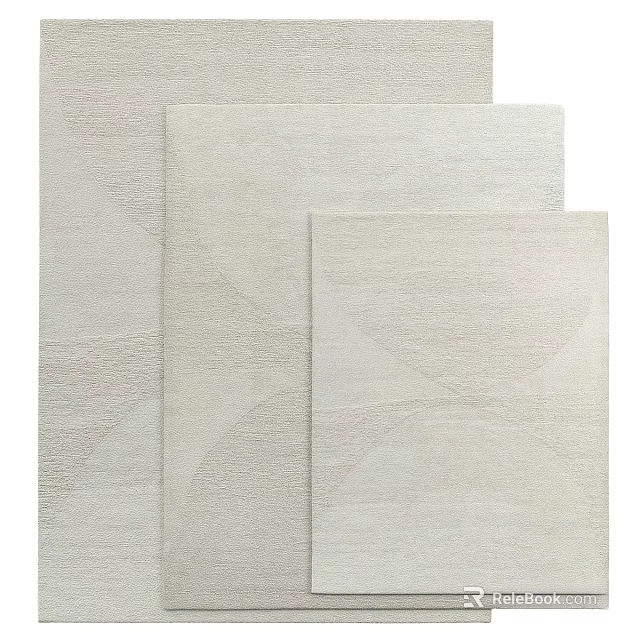 Three Square Rugs With Textured Pattern In Neutral Tones For Home Decor 3d model 