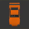 Orange Racing Car Model with Rear Wing and Body Graphics