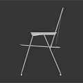 Modern White Leisure Chair With Metal Frame And Geometric Pattern Backrest