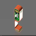 Modern Orange And Green Industrial Equipment With Enclosure And Internal Mechanical Components