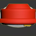 Oendo-matic Device With Red Body Circular Dial Yellow Buttons Digital Display And Silver Base