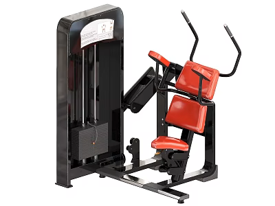 Strength Training Sports Equipment With Black Frame Red Seat And Control Panel 3d model