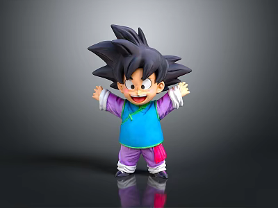 Cute Smiling Cartoon Character With Blue Outfit Purple Pants And Open Arms 3d model