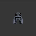 Mechanical Creature Character With Gray Armored Body Red Accents And Sturdy Limbs