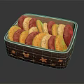 Delicious Colorful Assorted Chocolate Vanilla Cookies In Decorative Tin Box