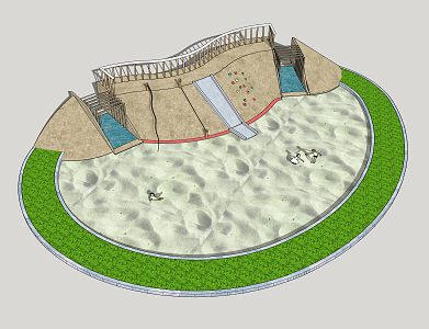 Modern amusement equipment sand pit paradise 3d model