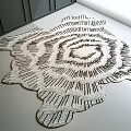 Modern Artistic Black And White Rose Shaped Rug For Home Decoration