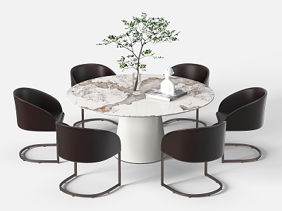 Dining table and chair 3d model