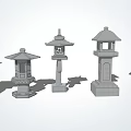 Traditional Lantern Style Outdoor Lamps With Various Designs And Different Heights