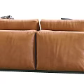 Brown Leather Two Seater Sofa With Modern Design And Comfortable Cushions 3d model