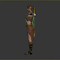 Female Warrior Adventurer With Vine Creature Companion In Green Accent Armor And Boots