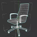 Modern Black Office Chair with Silver Armrests and Five Star Caster Base