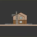 Terraced Building With Gray Roof Stone Brick Walls And Multiple Entrance Steps