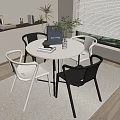 Modern leisure table and chair combination leisure table and chair negotiation table and chair 3d model