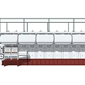 Large Industrial Equipment Featuring Green Ladder Safety Railing White Body And Red Base