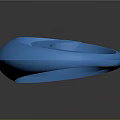 Modern Blue Spiral Sculpture With Smooth Glossy Surface And Flowing Design On Gradient Background