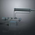 Mechanical Industrial Device Featuring Hydraulic Cylinder Motor Pipes And Connecting Components