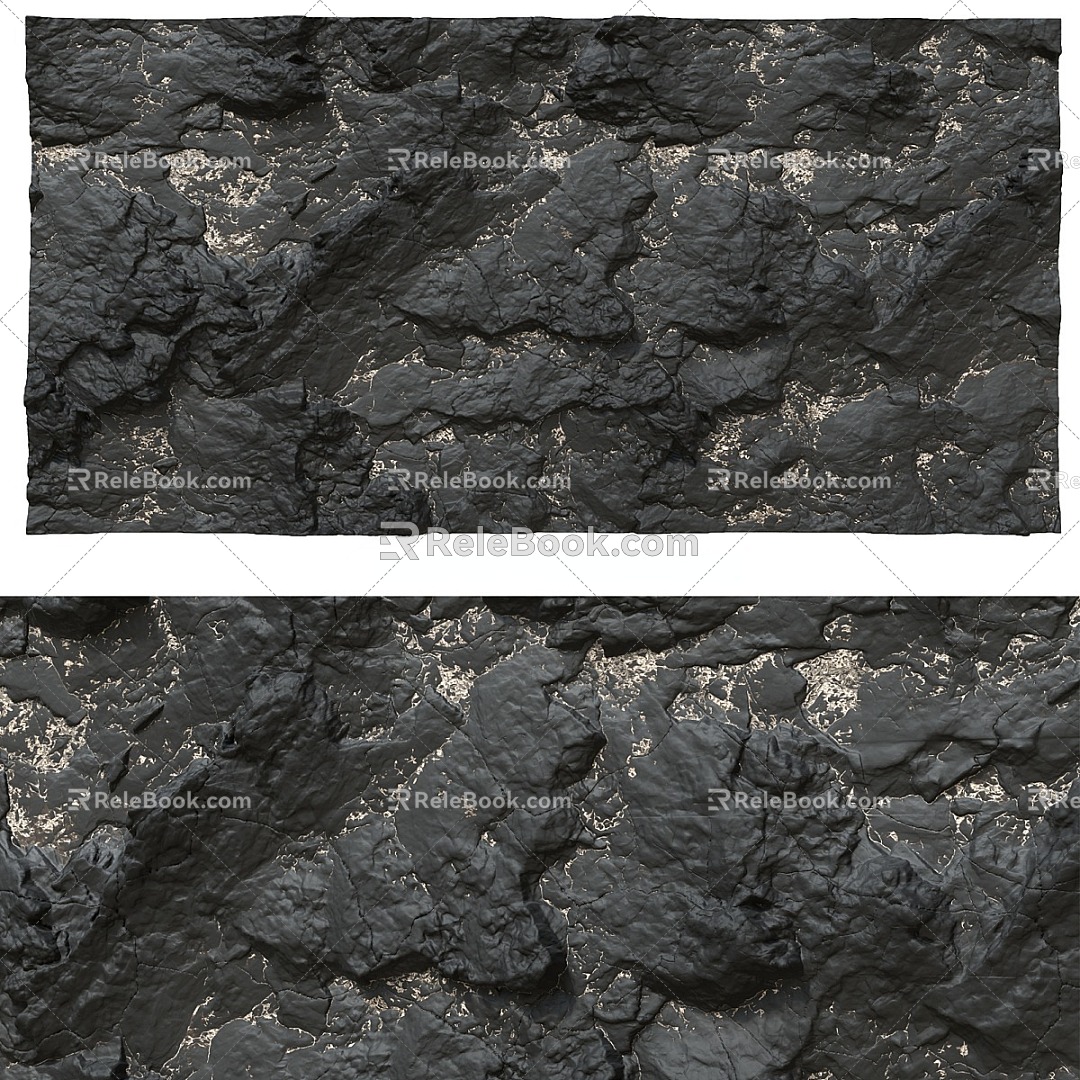 black stone wall 3d model