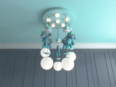 Modern chandelier carousel children's lamp 3d model Modern chandelier carousel children's lamp 3d model