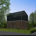 Detached Villa With Glass Roof And Wooden Exterior Surrounded By Greenery And Trees