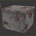 Gray Storage Box With Red Speckled Textured Surface And Metal Clasp Lid