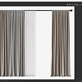 Elegant Beige Curtains With White Sheer Layer For Modern Home Decoration