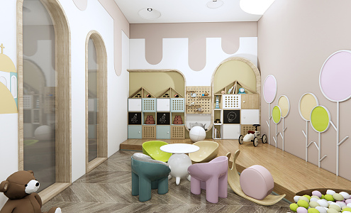 Modern Kindergarten Recreation Room 3d model